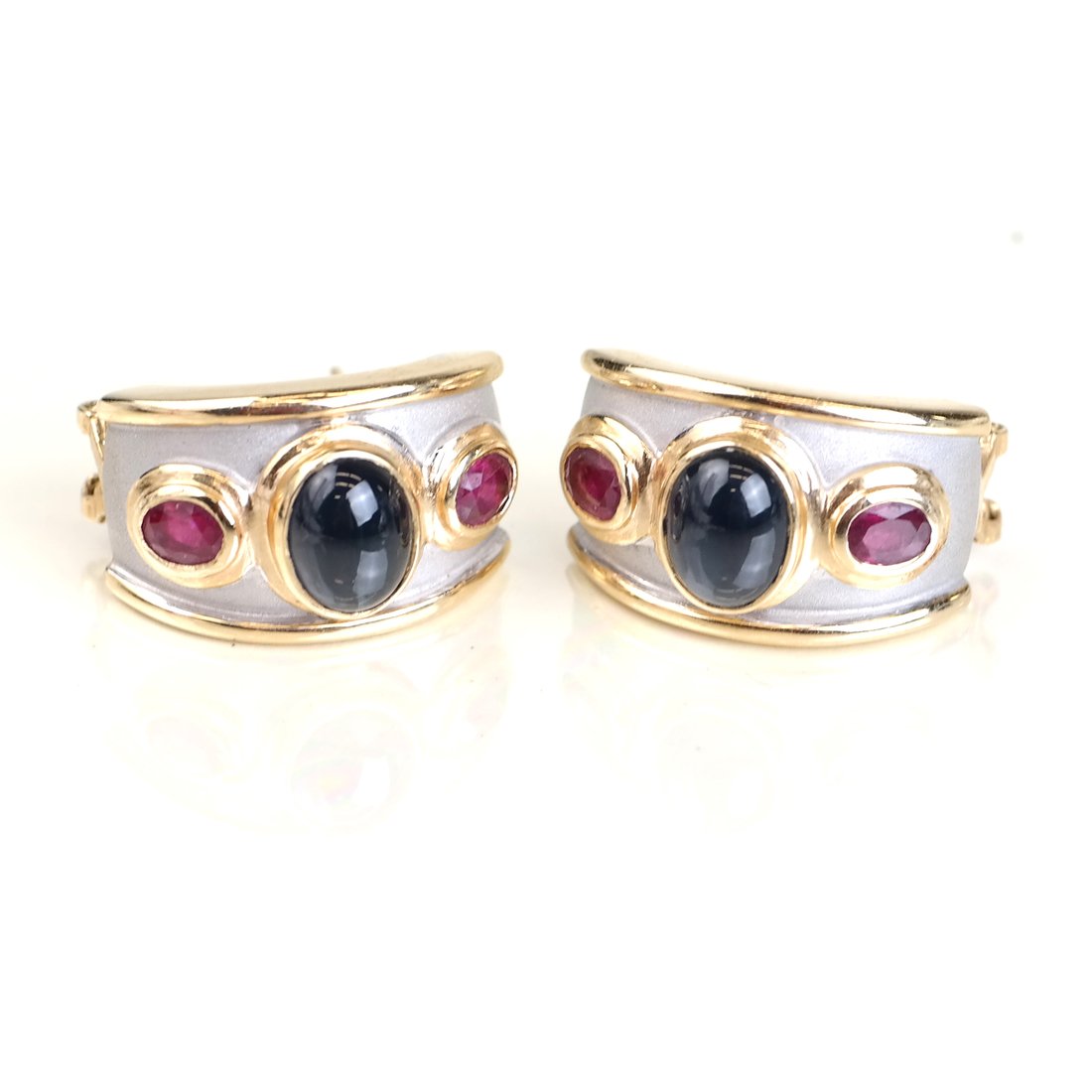 14k Gold, Ruby, & Sapphire Earrings (1 of 3)