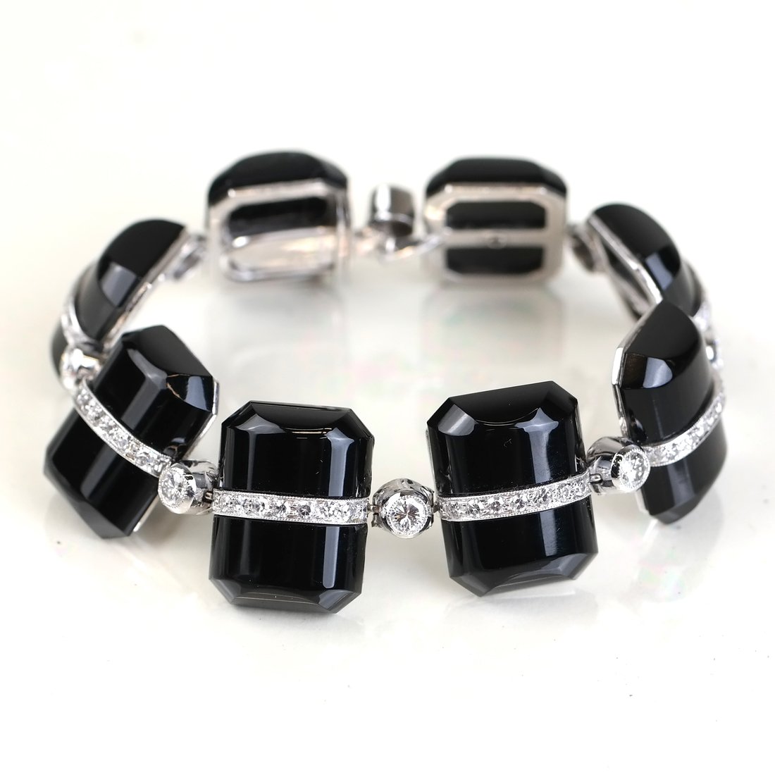 Diamond & Onyx Link Bracelet (1 of 5)