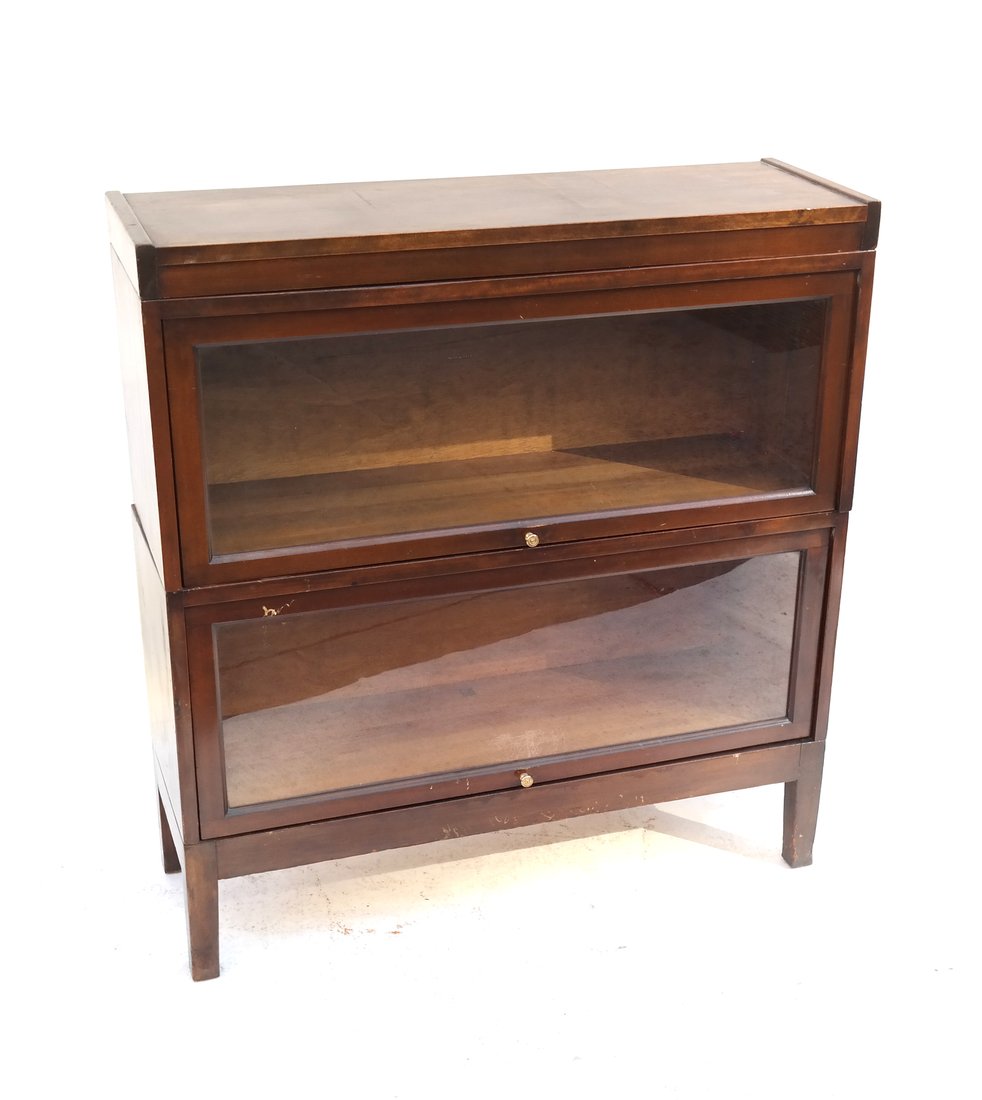 Two Stacked Mahogany Legal Book Cases (1 of 7)