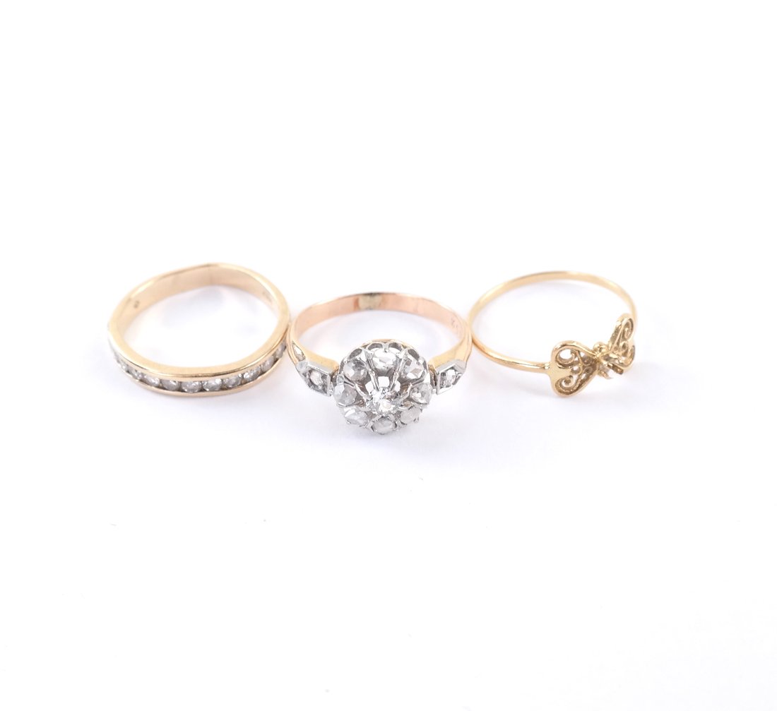 Two Diamond and Gold Rings & a Gold Ring (1 of 10)
