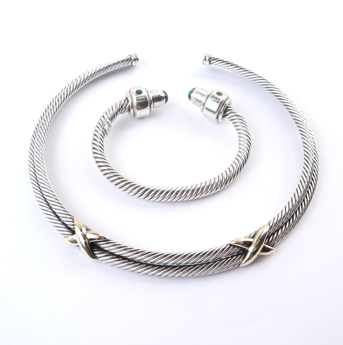 David Yurman Sterling Choker & Bracelet (1 of 5)