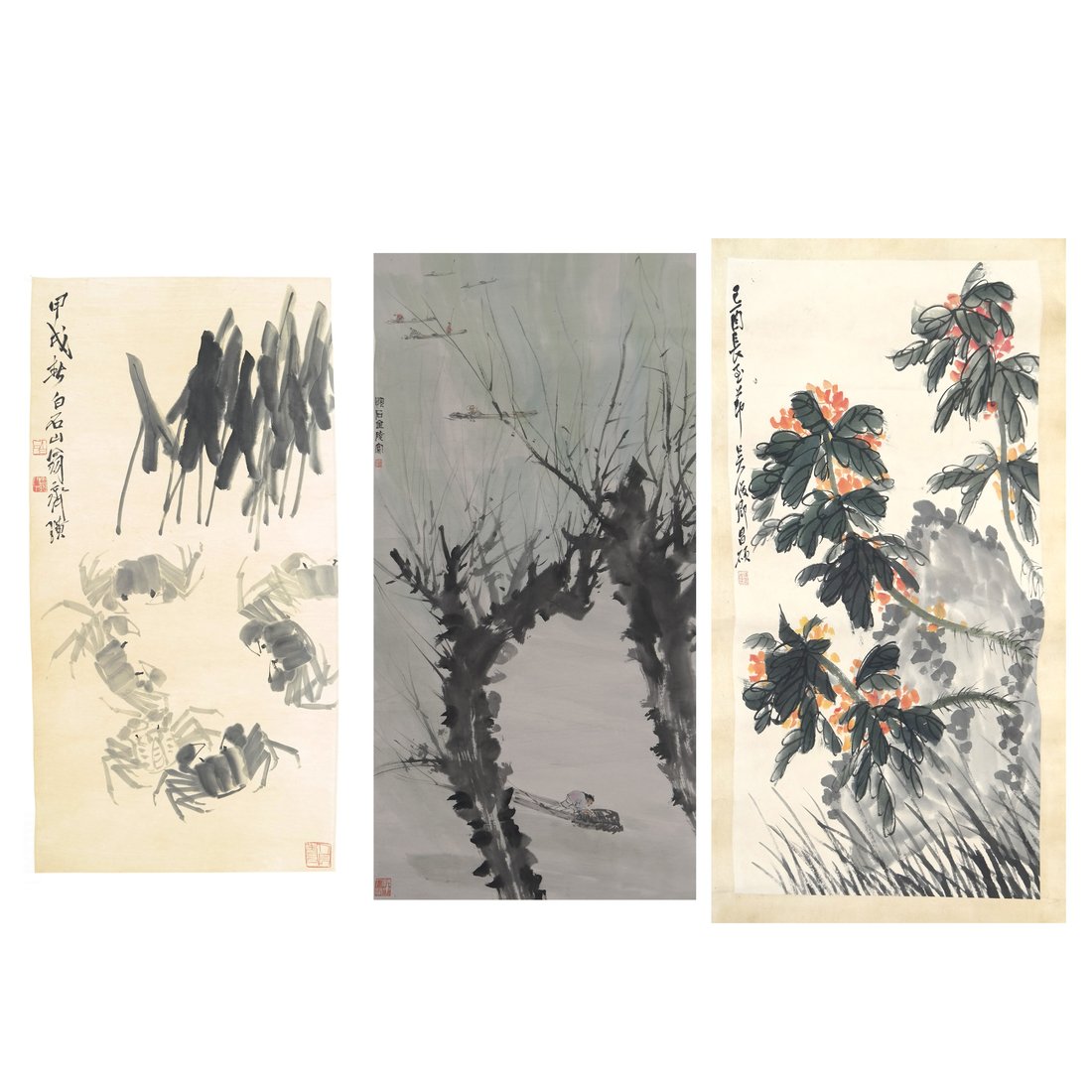 Three Chinese Scroll Paintings (1 of 10)