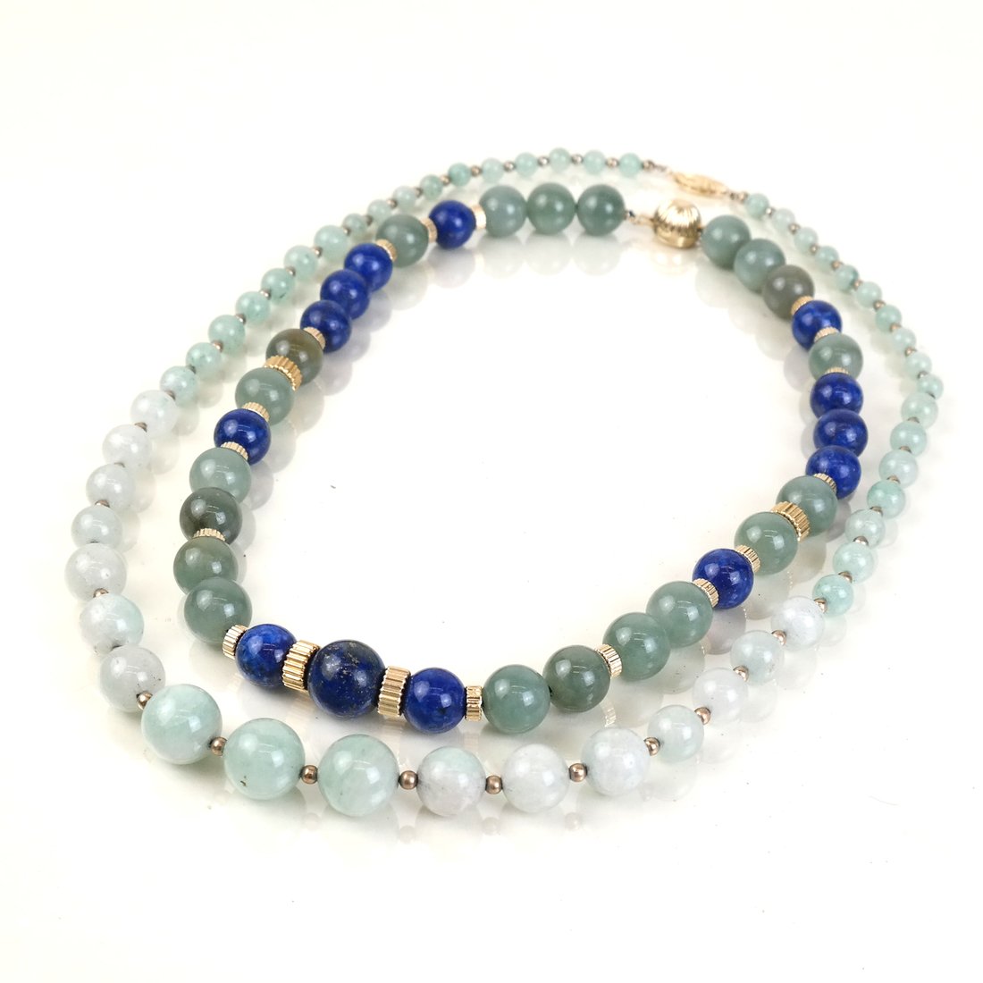 Two Jade Bead and Turquoise Necklaces (1 of 5)