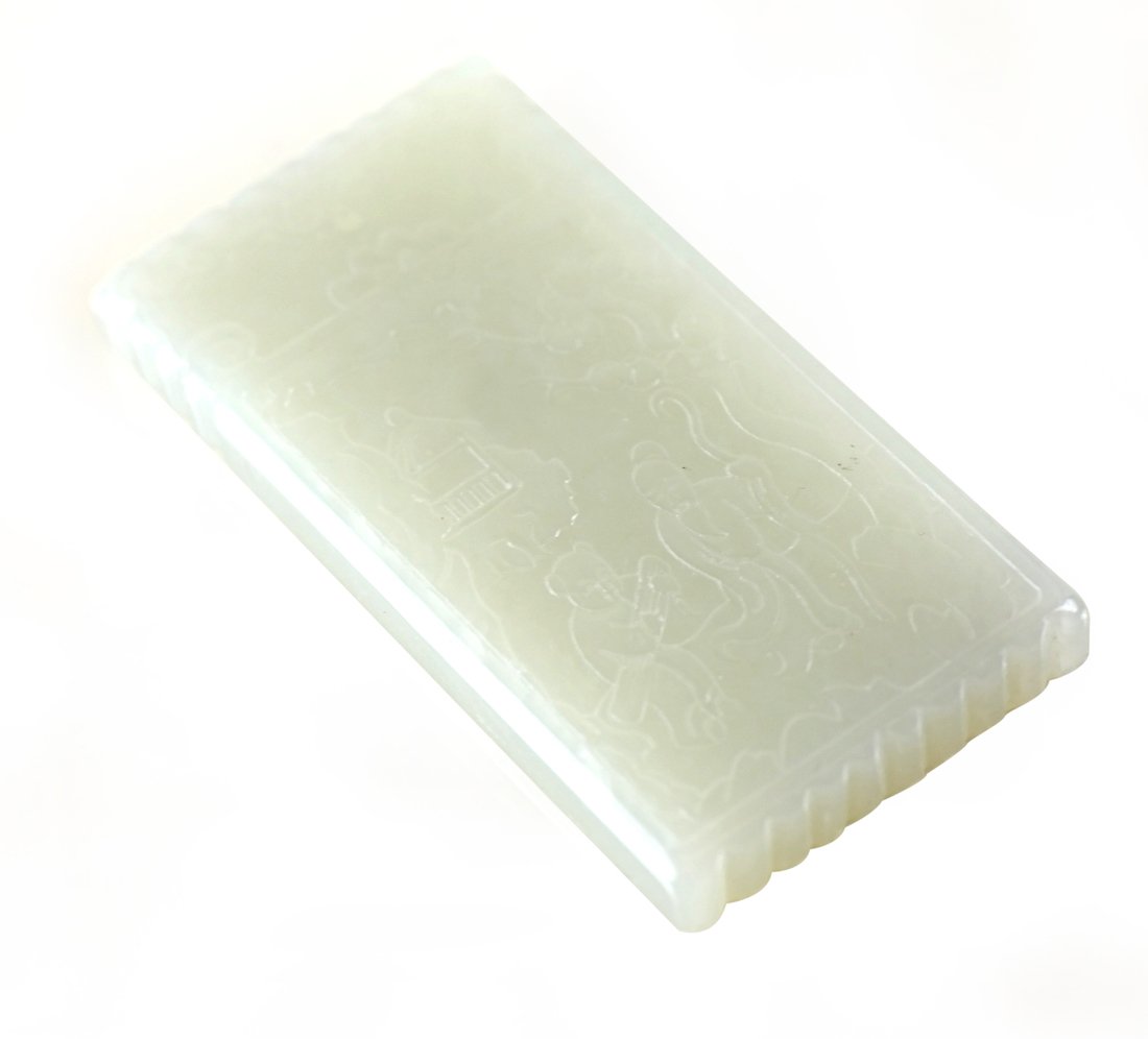 Chinese White Jade Rectangular Pendant (1 of 6)