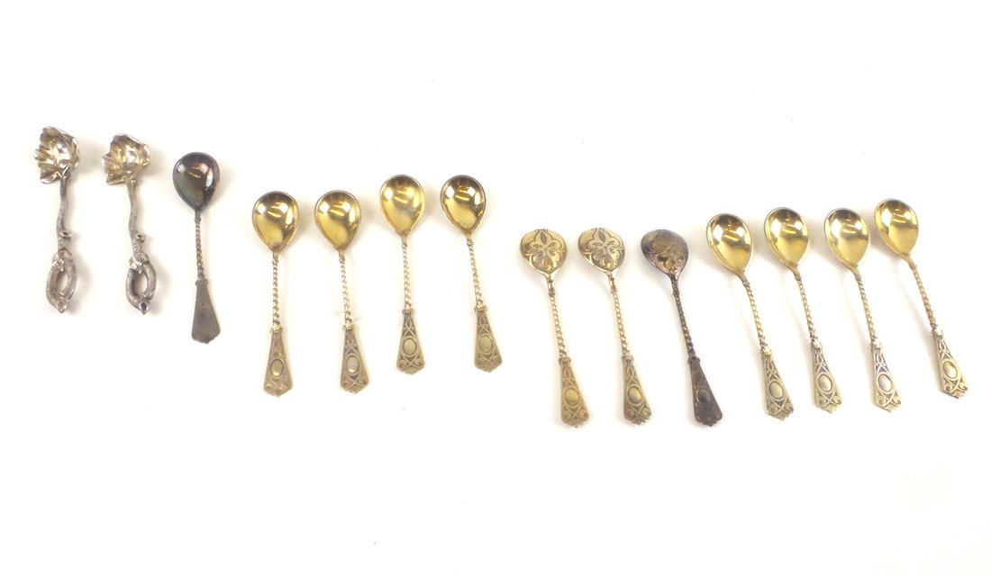 12 .800 Silver Gilt Demitasse Spoon (1 of 10)