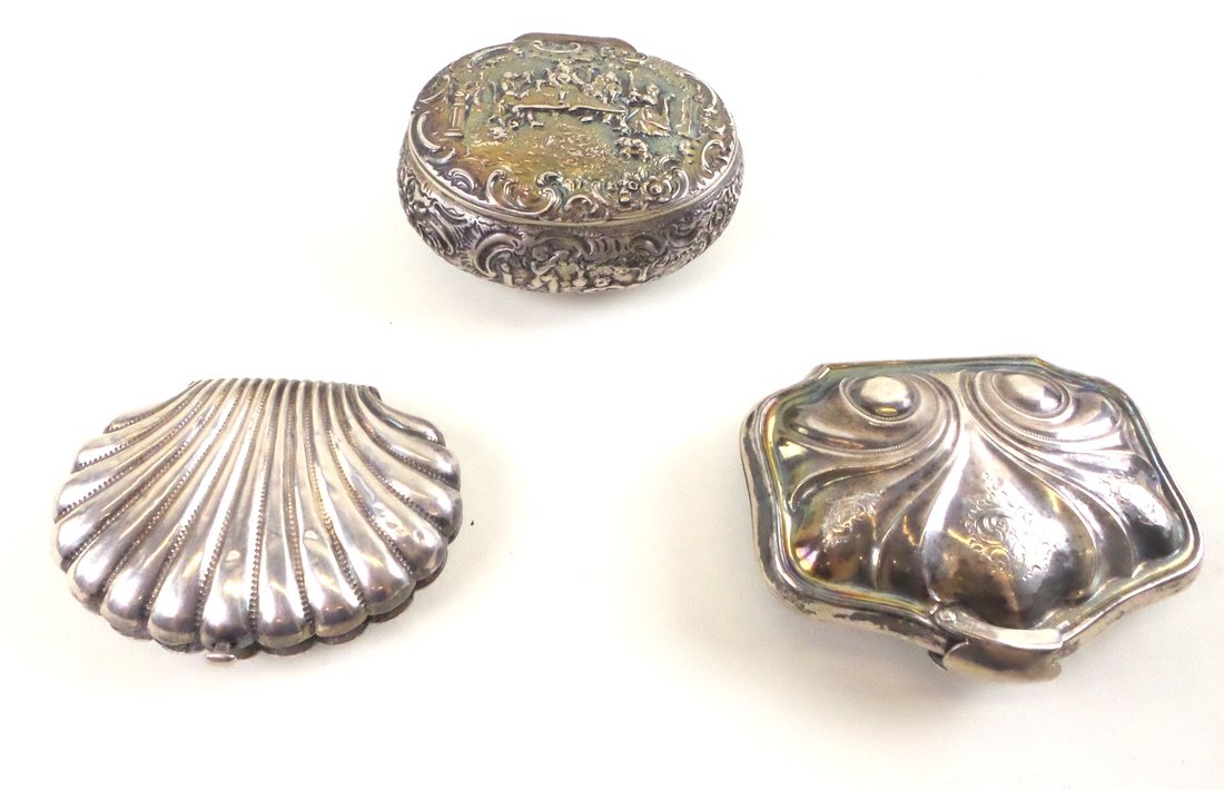 Three .800 Silver Small Boxes (1 of 10)