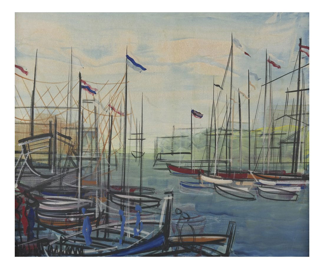 Modernist Harbor Scene With Boats (1 of 6)