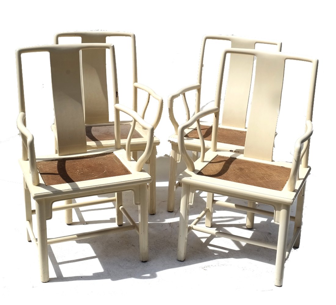 4 Chinese-Style High-Back Armchairs (1 of 9)