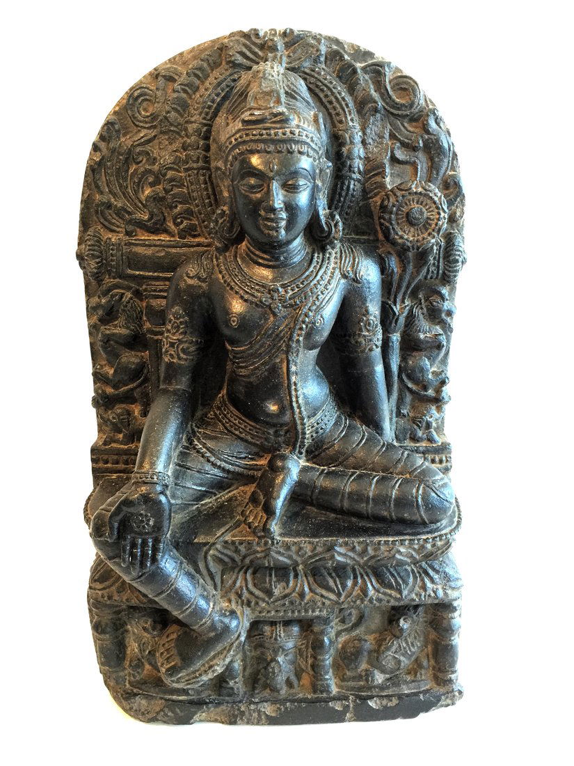Early Buddhist Indian Black Stone Buddha (1 of 10)