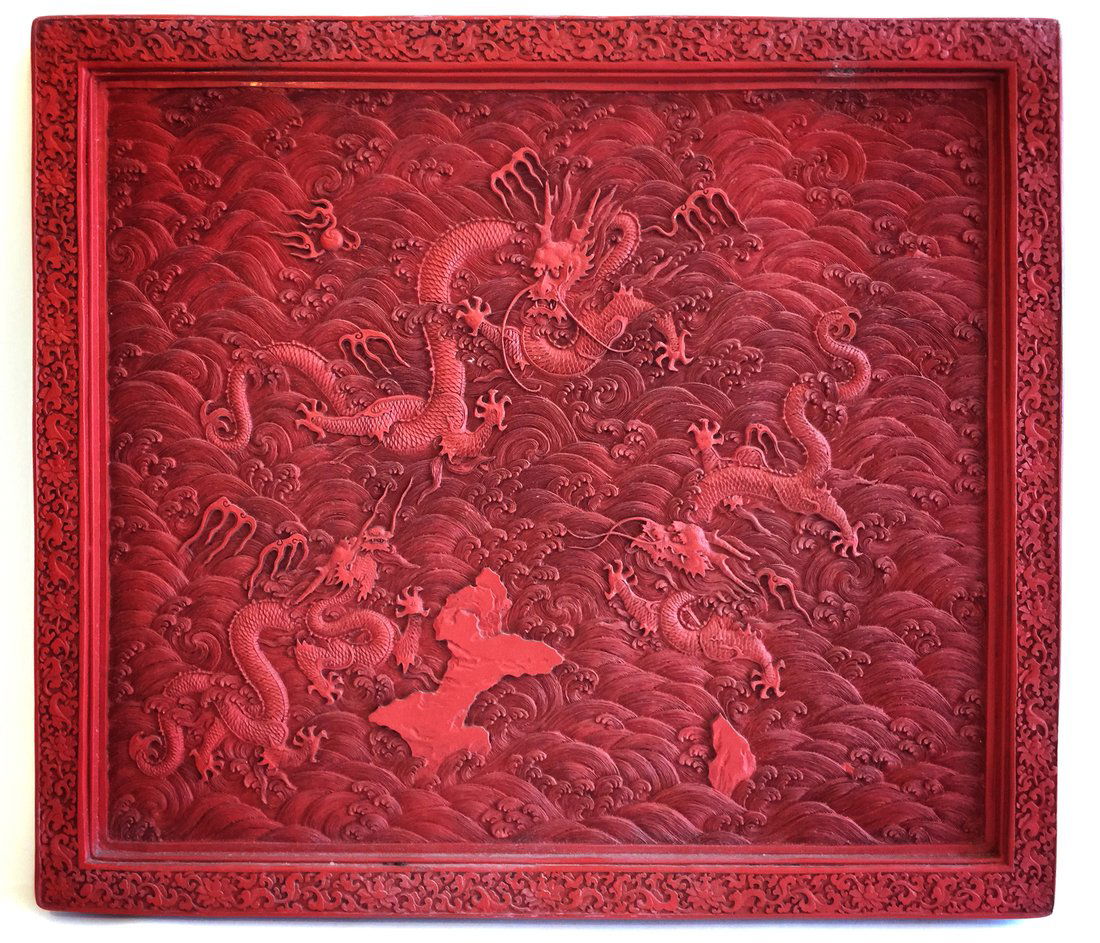 Large Red Chinese Imperial Dragon Screen (1 of 9)
