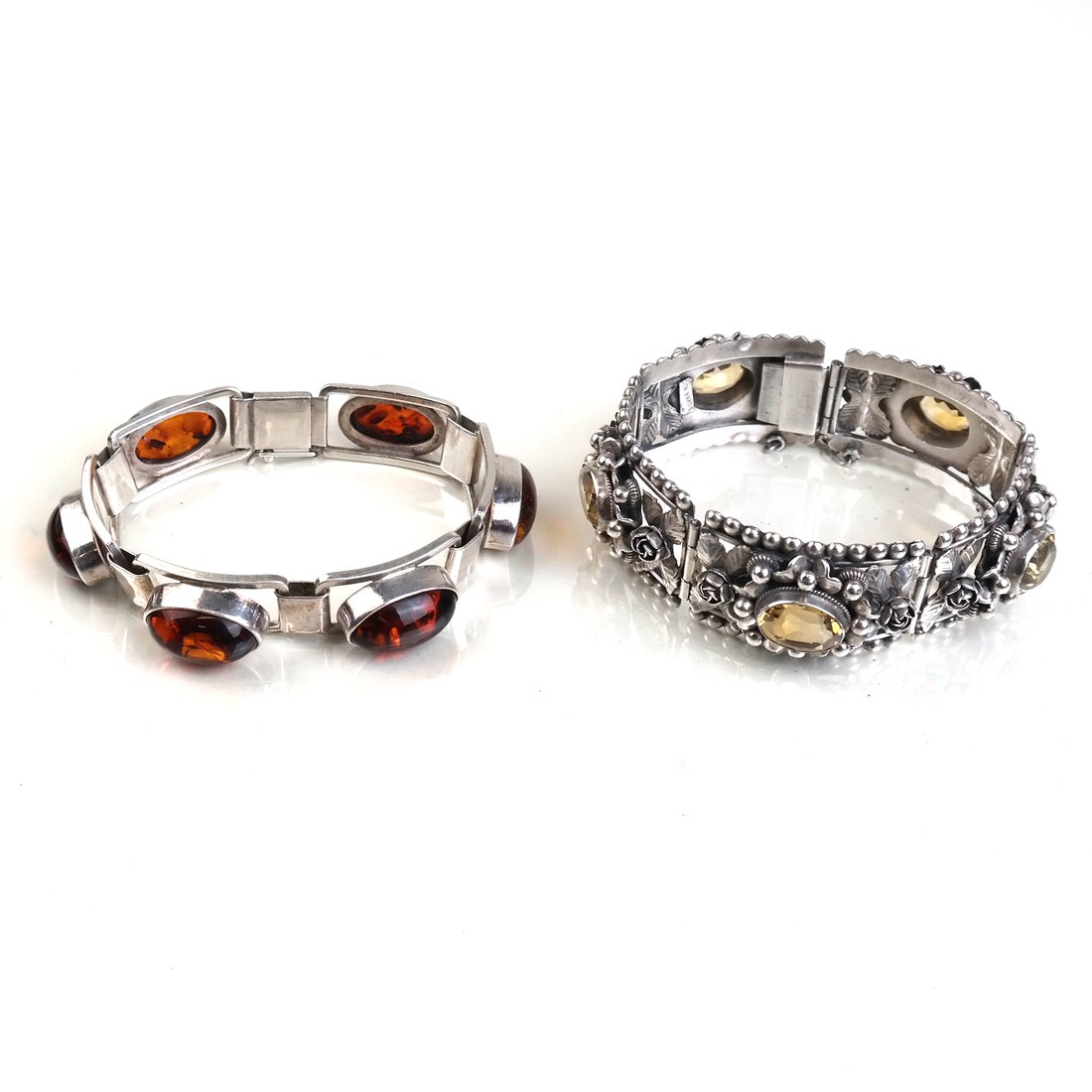 Pair of Amber and Citrine Bracelets (1 of 5)