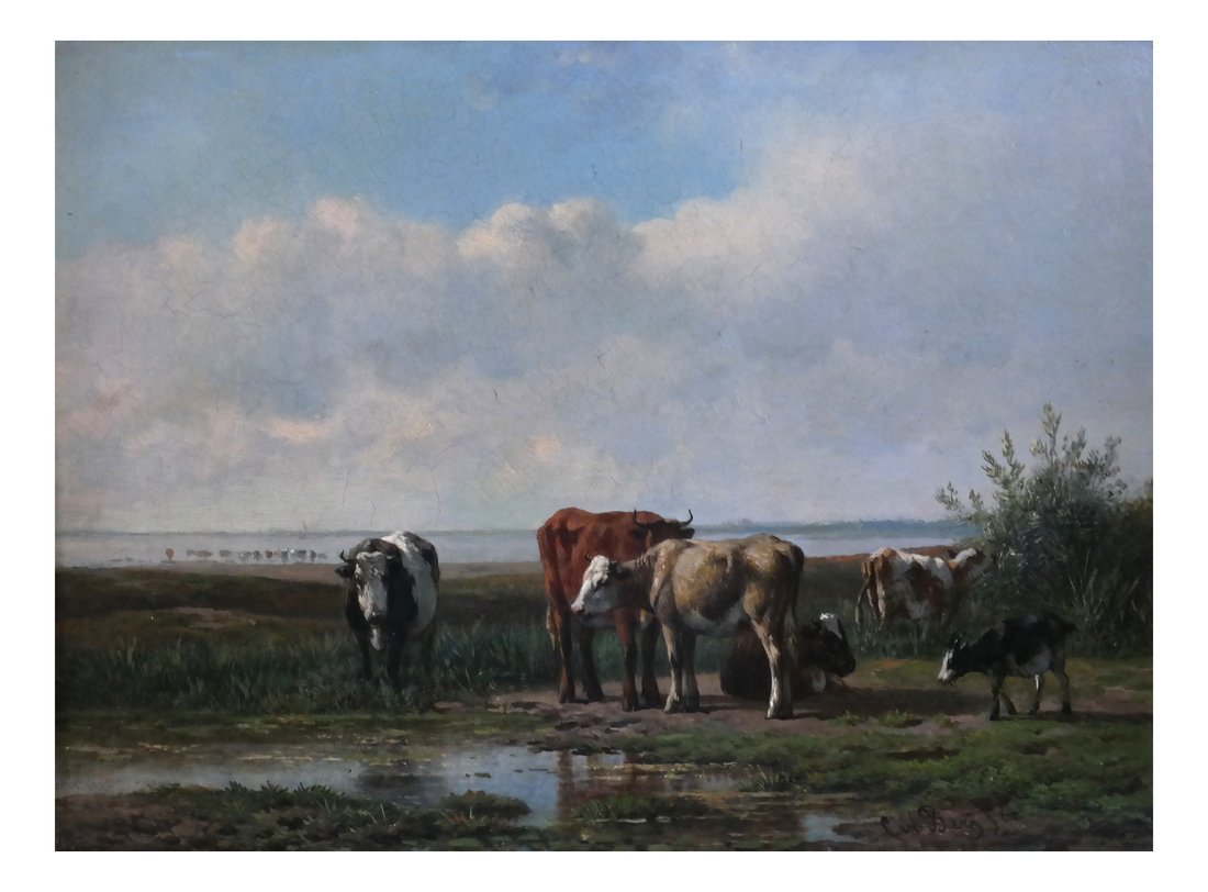 Cows Grazing in the Field Oil on Board (1 of 6)