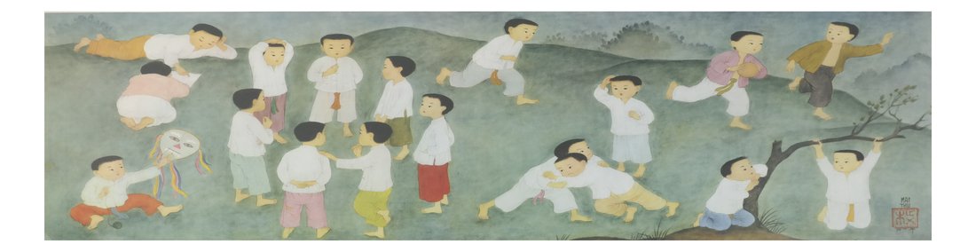 Lithograph, Children At Play, Mai Thu (1 of 6)