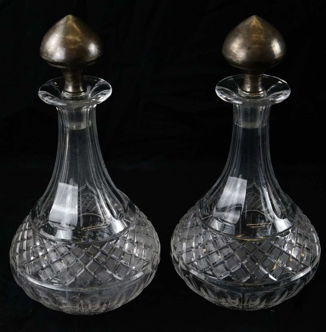 Two Sterling Mounted Crystal Decanters (1 of 3)