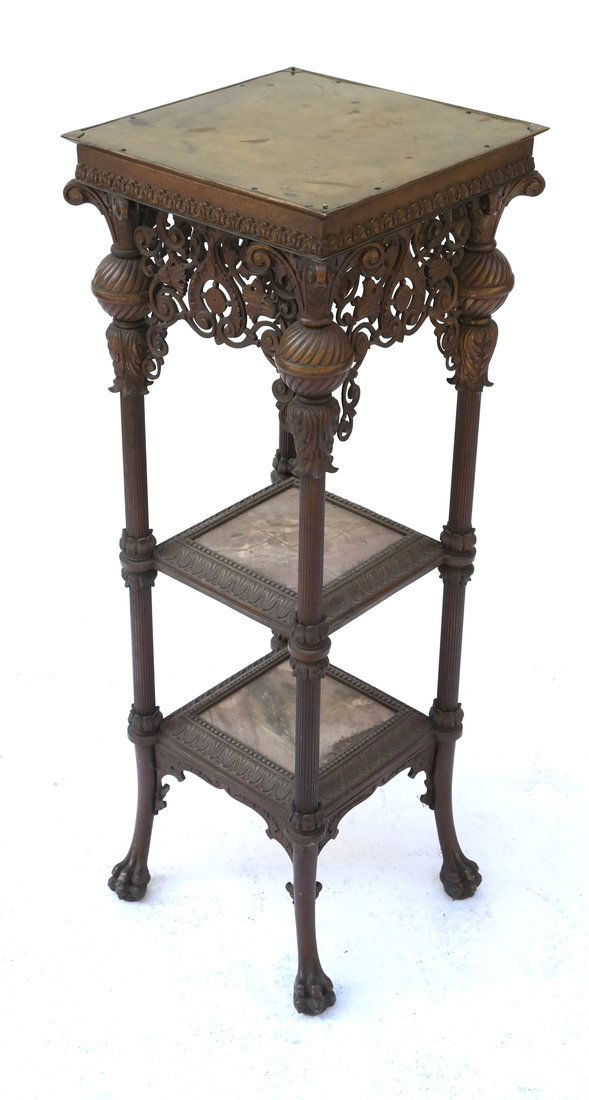 Victorian Bronze Marble Pedestal (1 of 6)