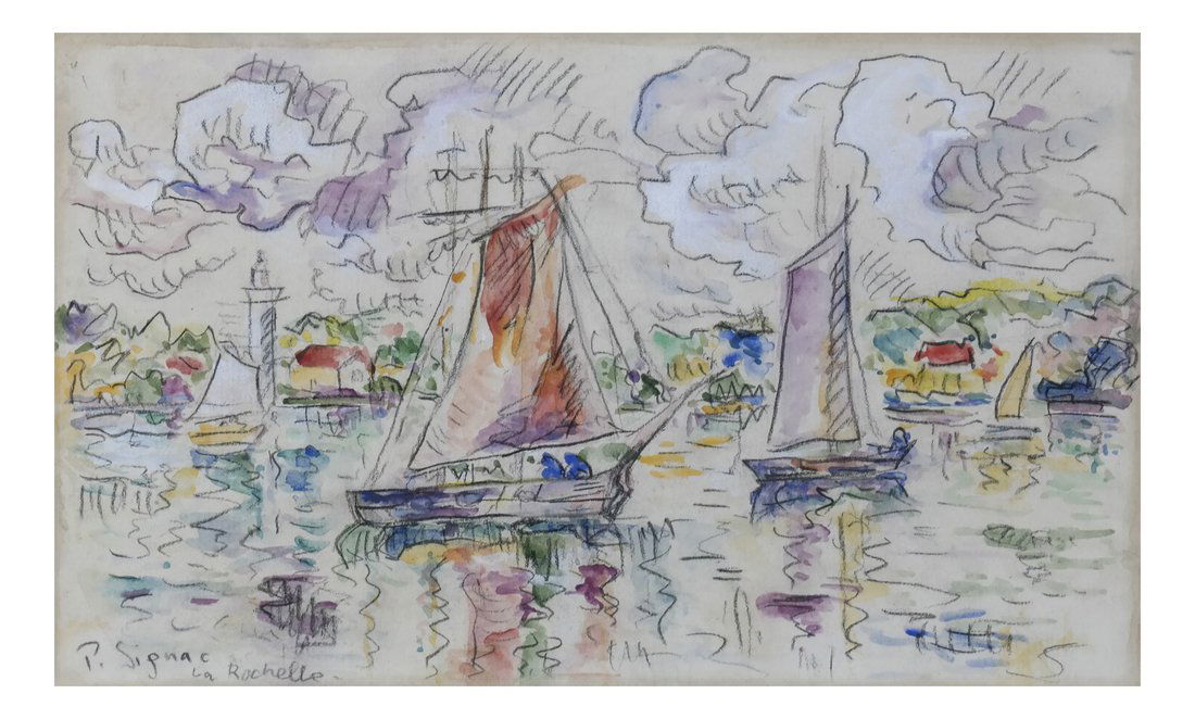 Manner of  P. Signac, Gouache - "La Rochelle" (1 of 7)