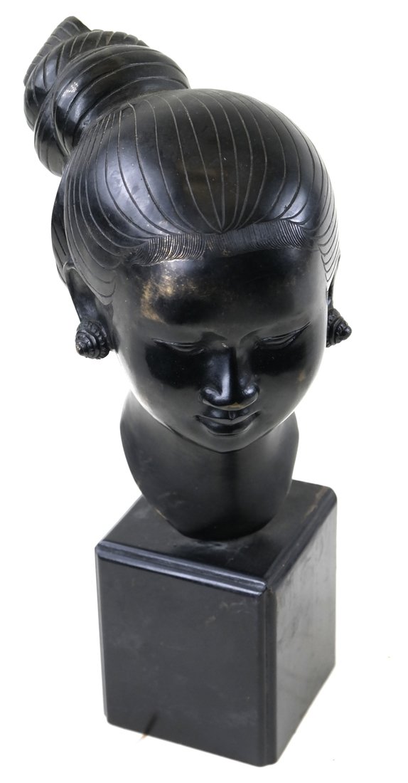 Chinese Bronze Head Of A Young Woman (1 of 7)