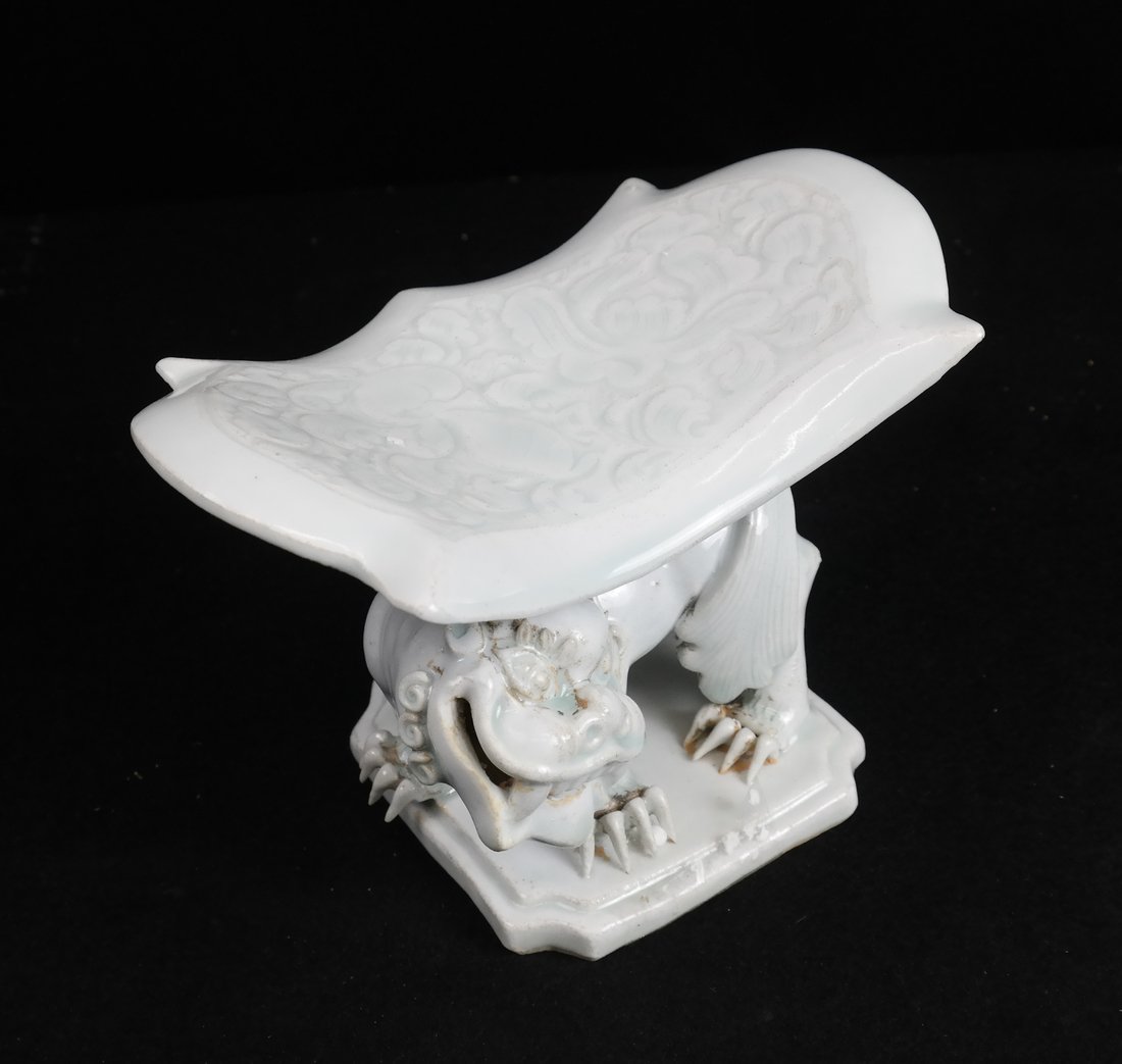 Asian Celadon Glazed Porcelain Headrest (1 of 7)