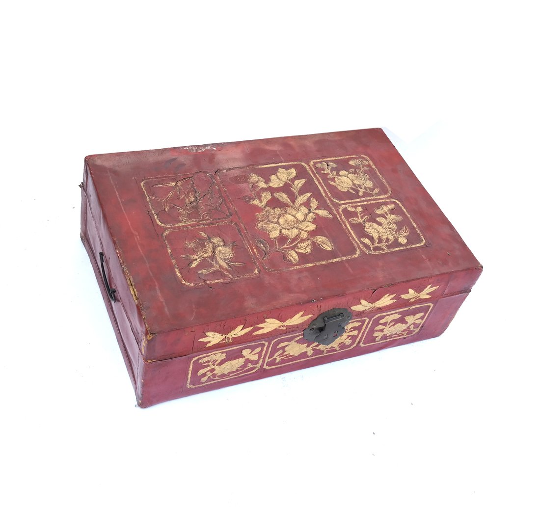 Chinese Red Leather Box (1 of 9)