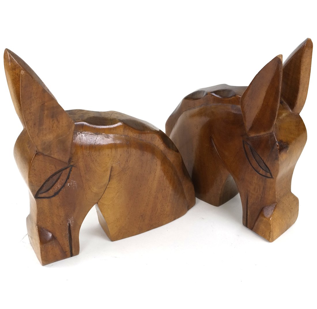 Pair of Carved Horse Head Bookends (1 of 5)