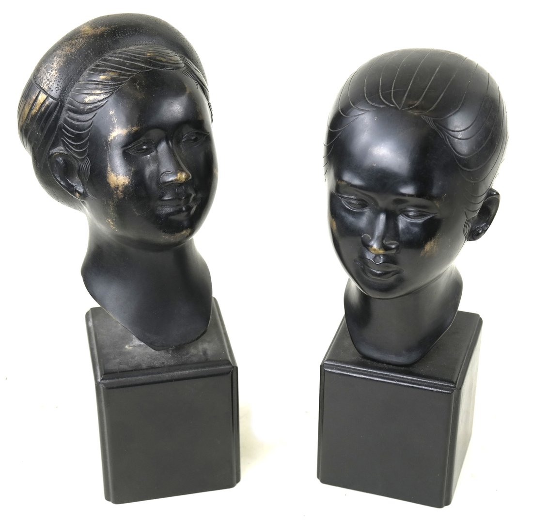 Two Patinated Bronze Busts (1 of 8)