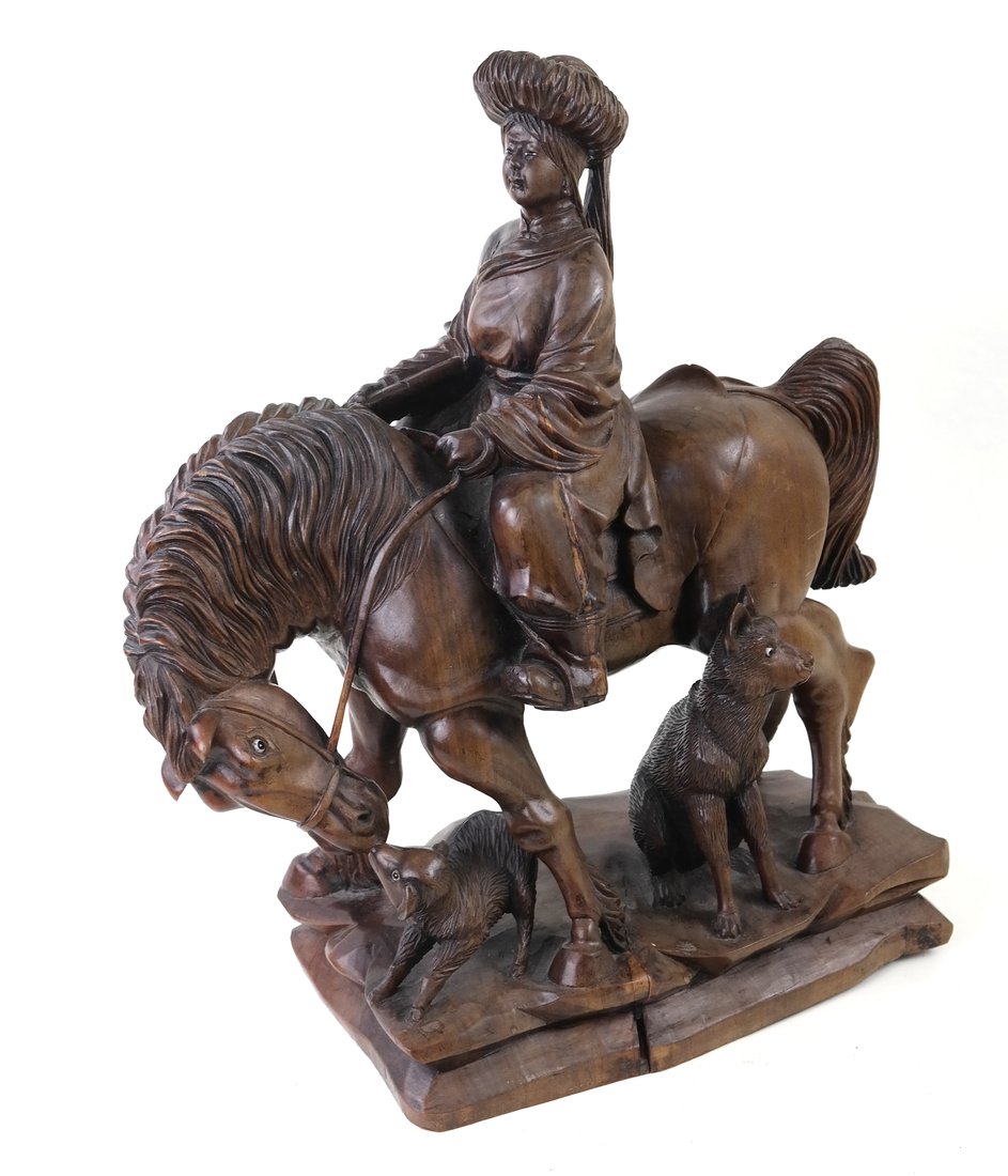 Asian Carved Hardwood Figural Group (1 of 9)