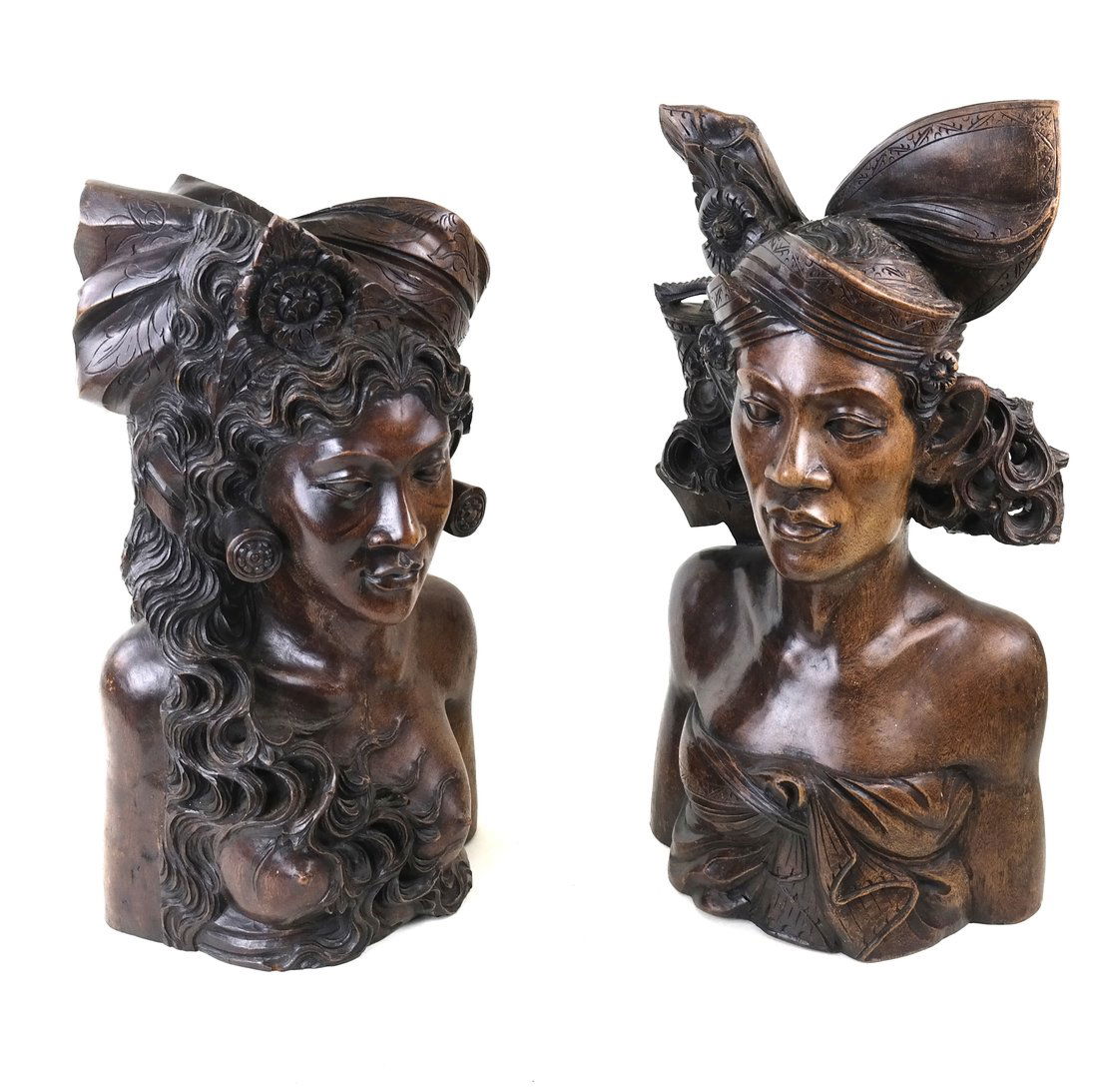 Two Similar Carved Female Figures (1 of 7)