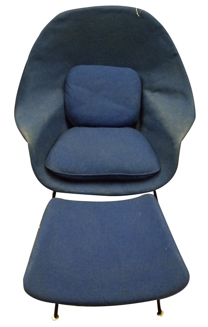 Modern Upholstered Armchair & Ottoman (1 of 4)