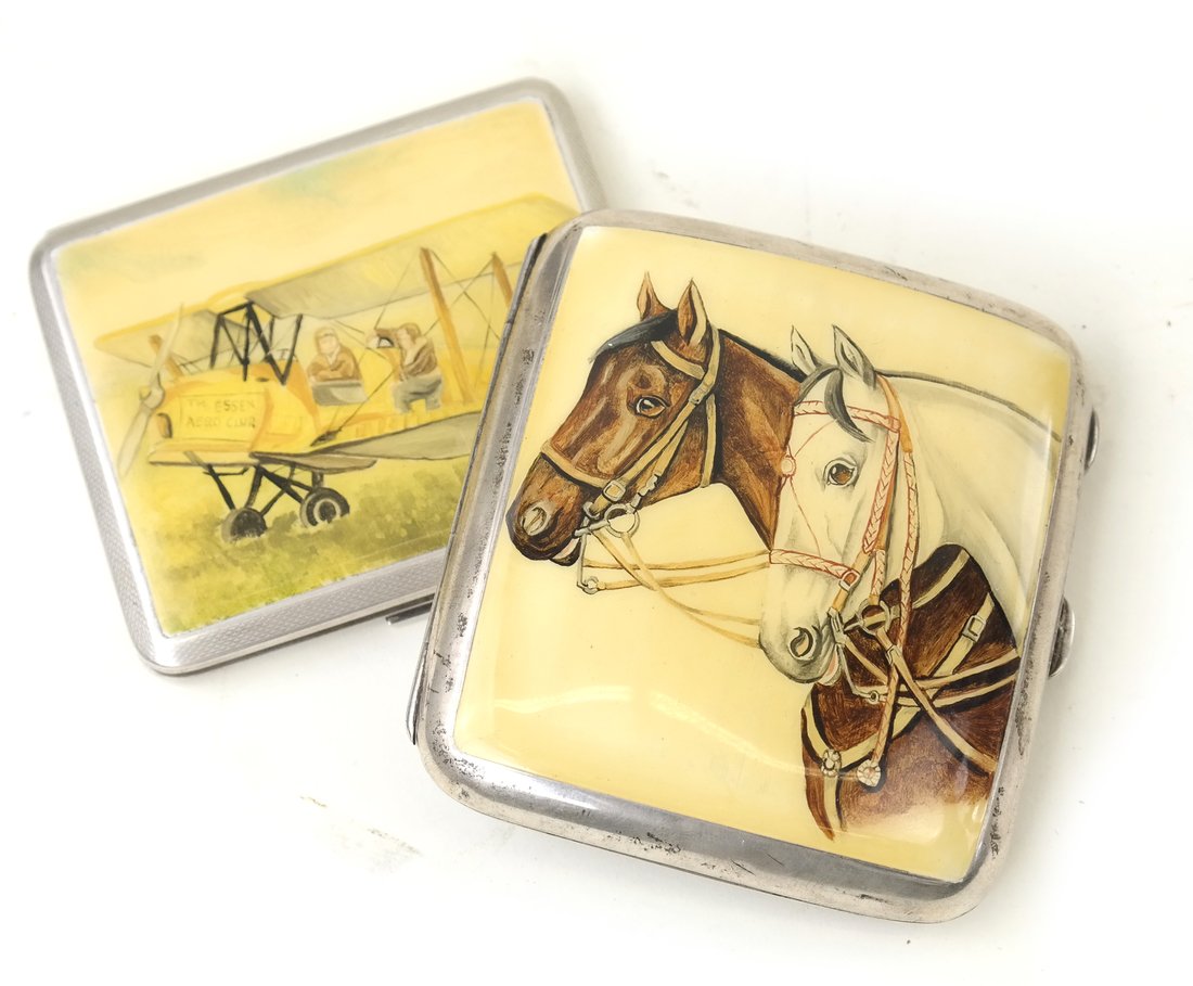 Two Sterling Enameled Cigarette Cases (1 of 8)