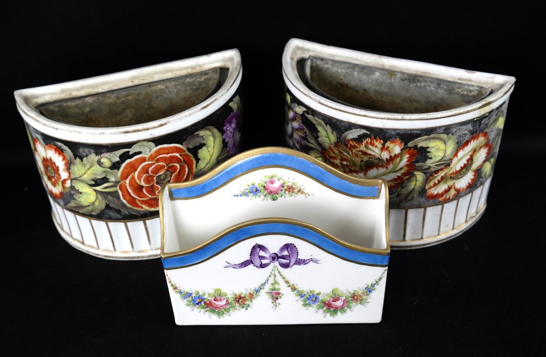 Two Ceramic Wall Pockets with a Ceramic Letter Holder (1 of 8)