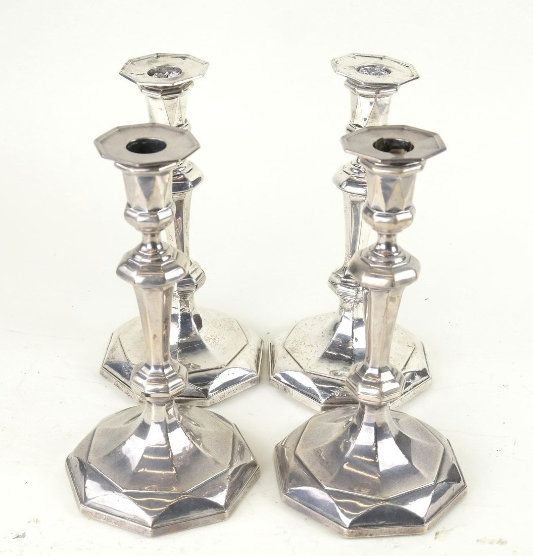 Four Weighted Silver Candlesticks (1 of 4)