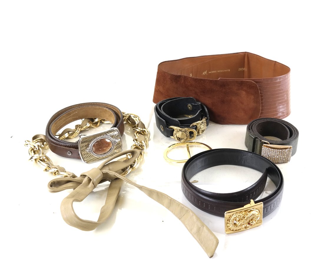 Six Vintage Belts and a Brass Buckle (1 of 9)