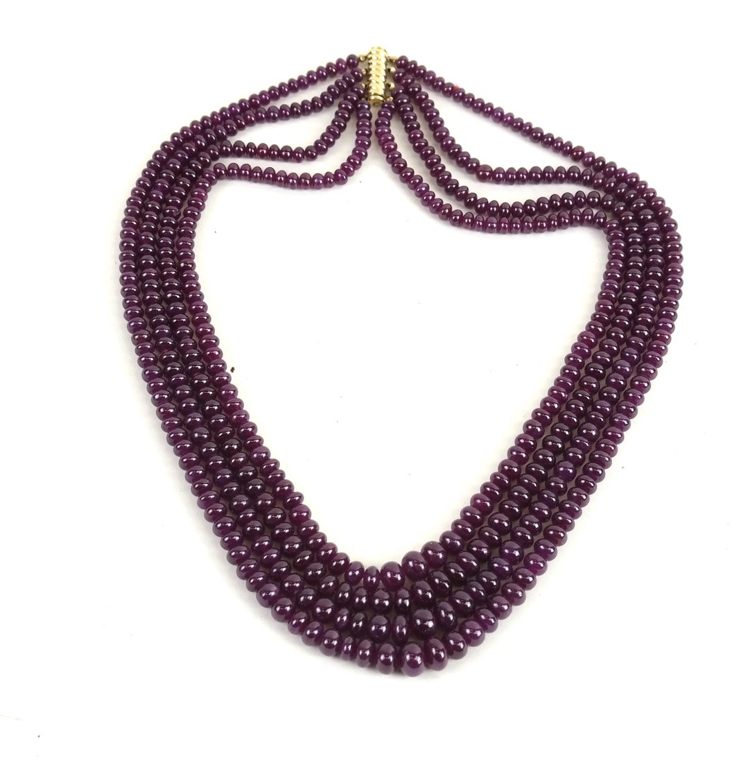 Four Stand Ruby & Corundum Necklace (1 of 7)