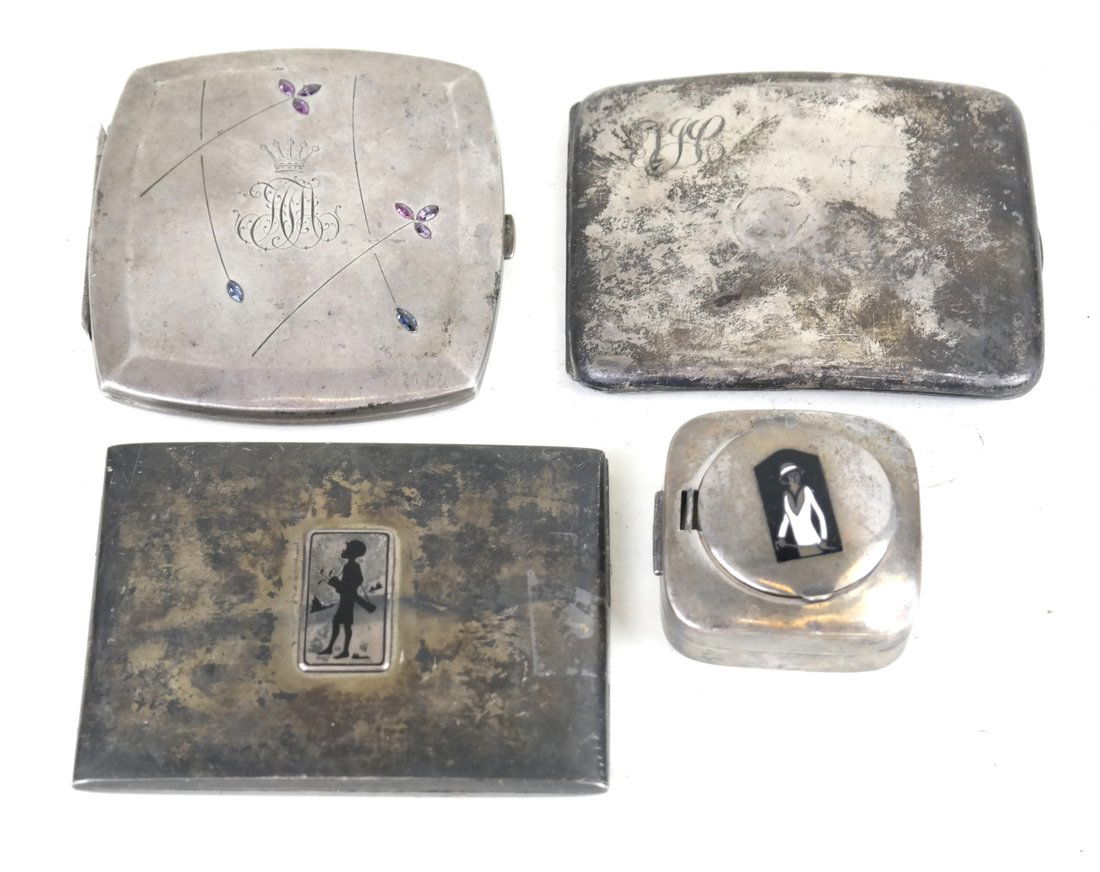 4 Sterling Silver Articles Cigarette cases (1 of 10)