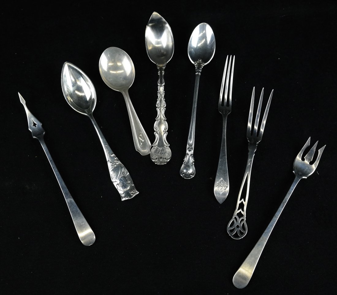Eight Various Silver Spoons & Forks (1 of 7)