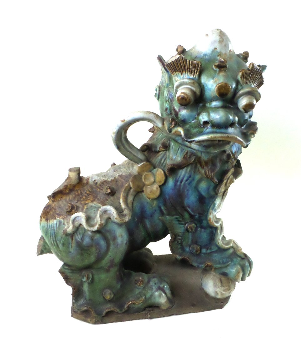 Chinese Provincial Glazed Ceramic Foo Dog (1 of 10)