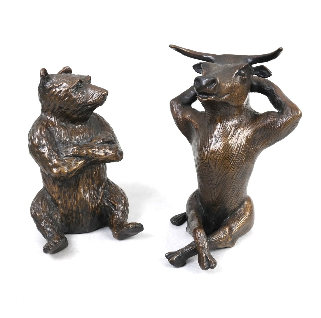 Bronze Bull and Bear Figures (1 of 8)