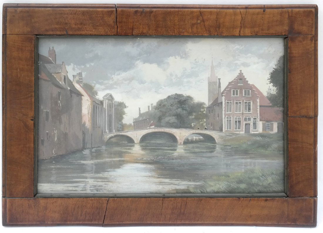 Reverse Painted Glass Canal Scene (1 of 9)