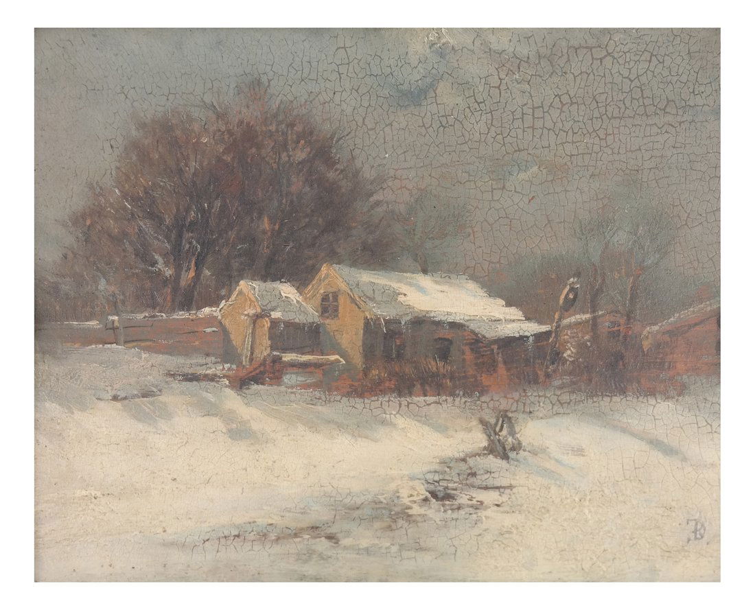 Winter Scene, Oil on Wood Panel (1 of 5)