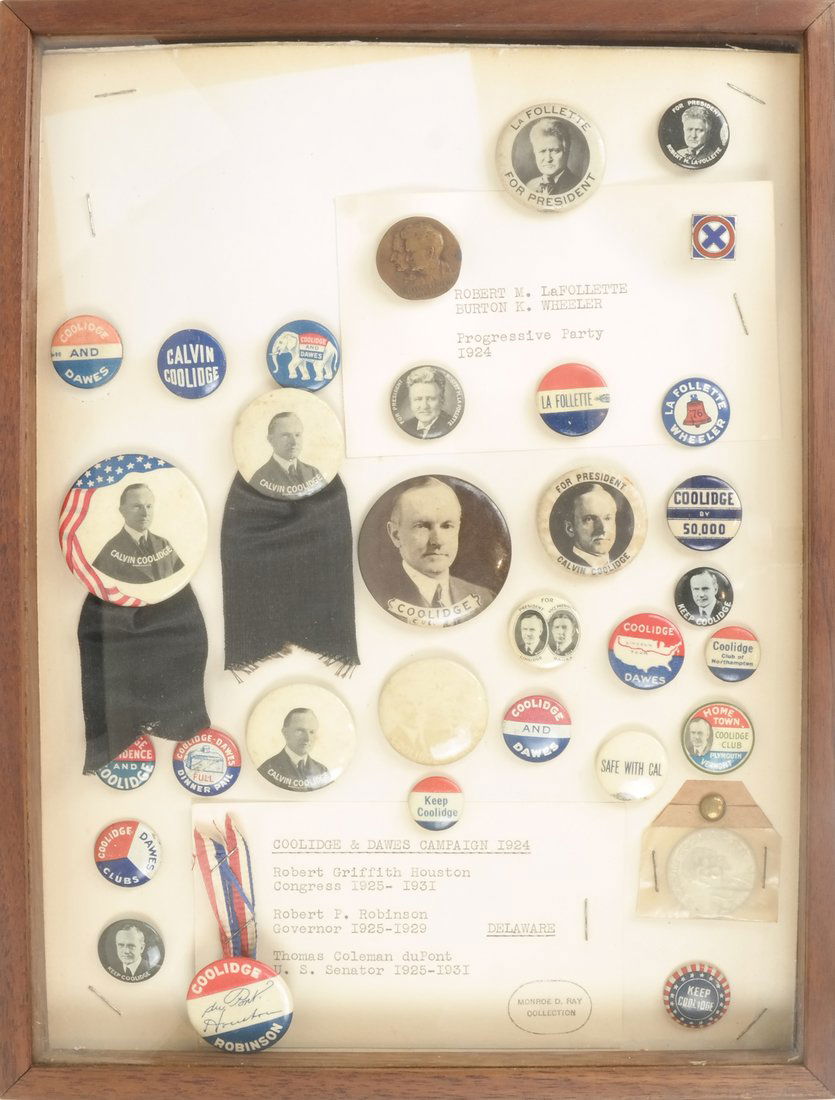 Monroe D. Ray Frame - C. Coolidge and R.M. LaFollette (1 of 5)