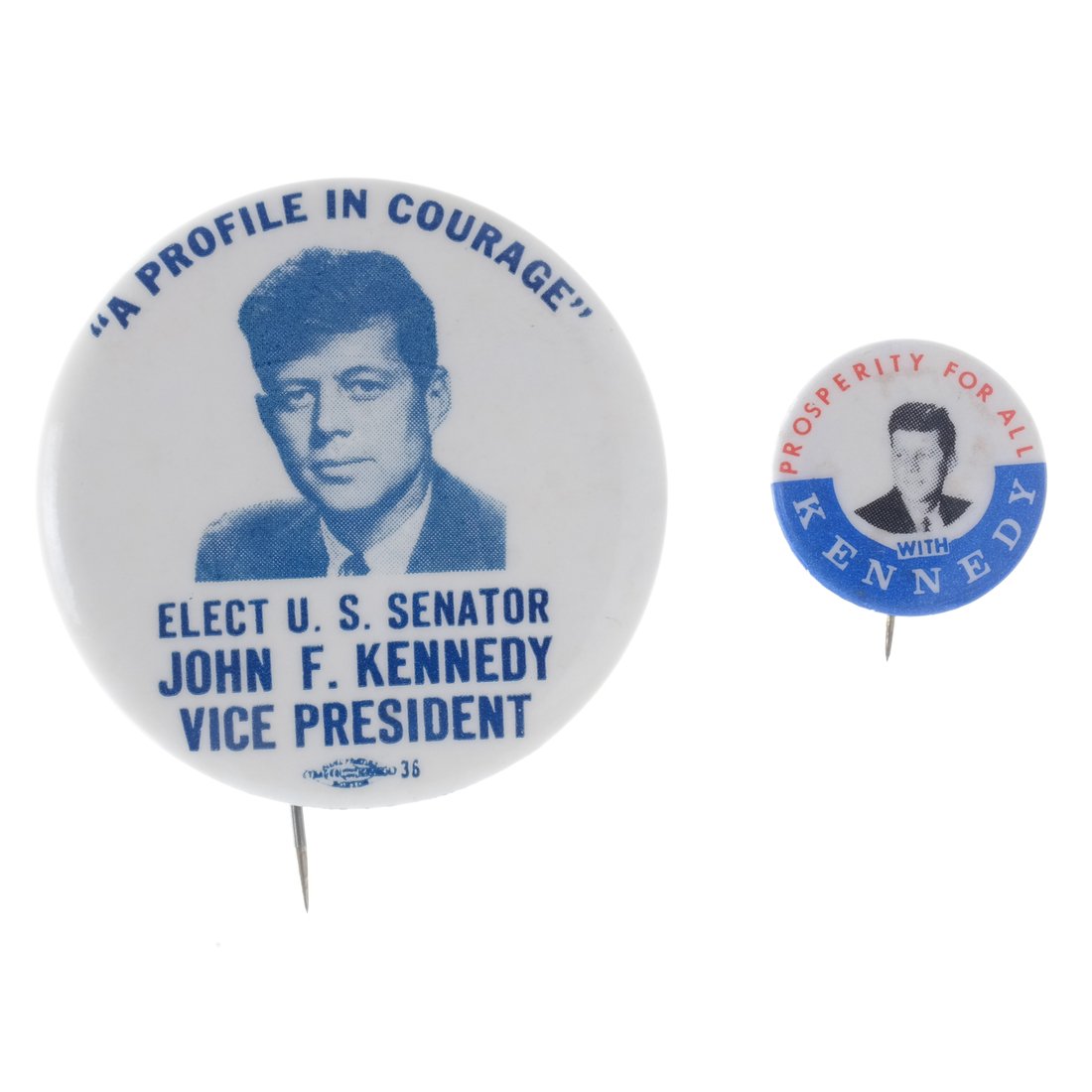 John F. Kennedy 1956 and 1960 Portrait Buttons (1 of 5)