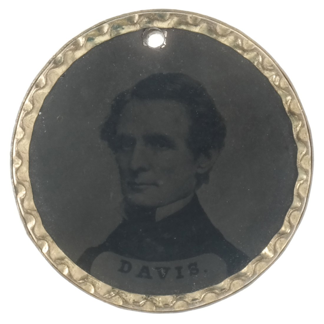 Davis & Beauregard 1861 Back-to-back Ferrotype Badge (1 of 2)
