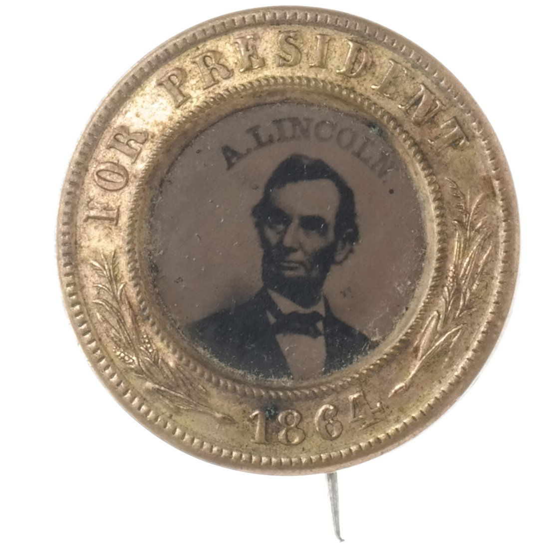 A. Lincoln 1864 Uniface Pinback Portrait Ferrotype (1 of 2)