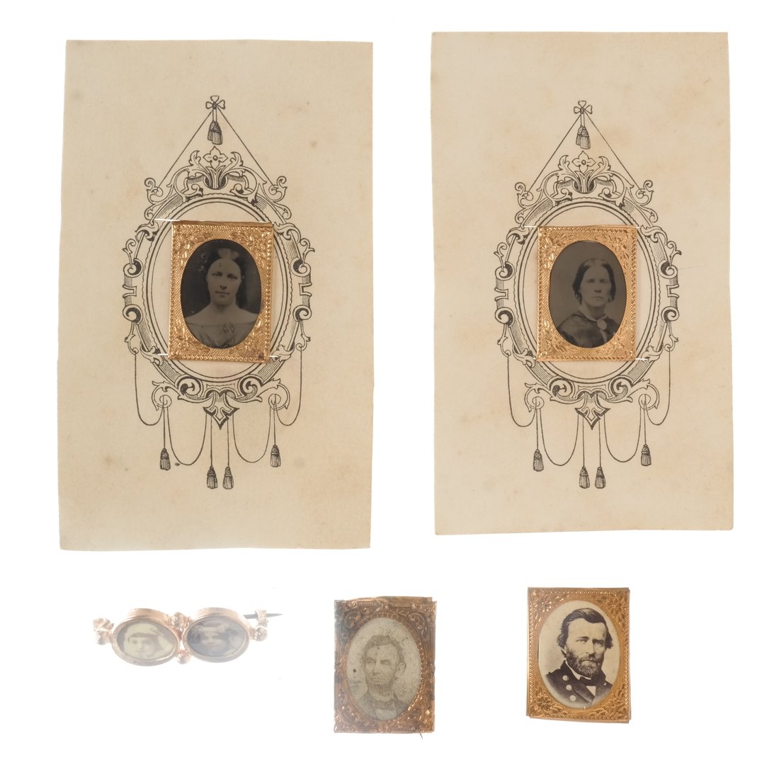 Five Early Gem Size Portraits - Lincoln, Grant, et al. (1 of 7)