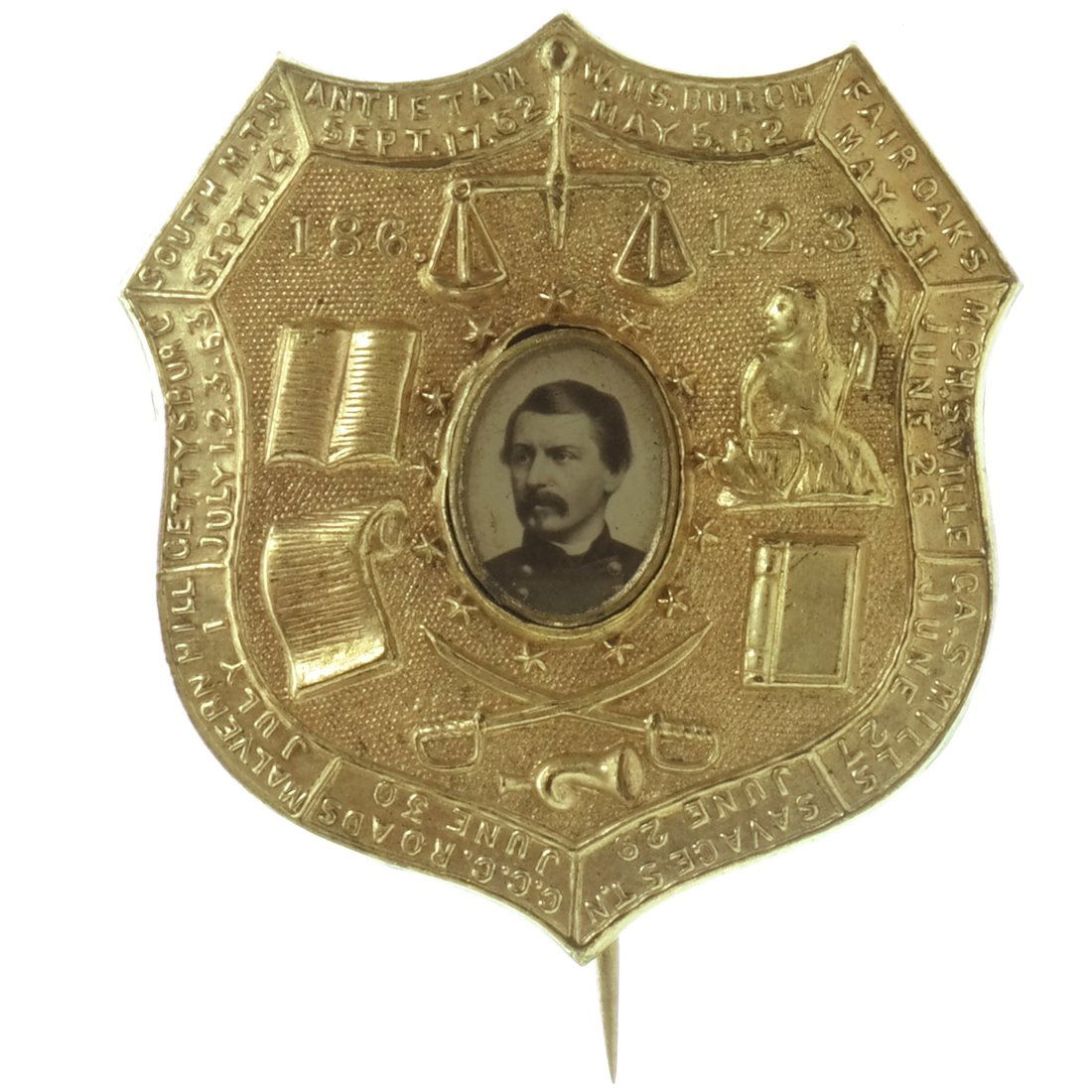 Rare George McClellan 1864 Ferrotype Badge (1 of 2)