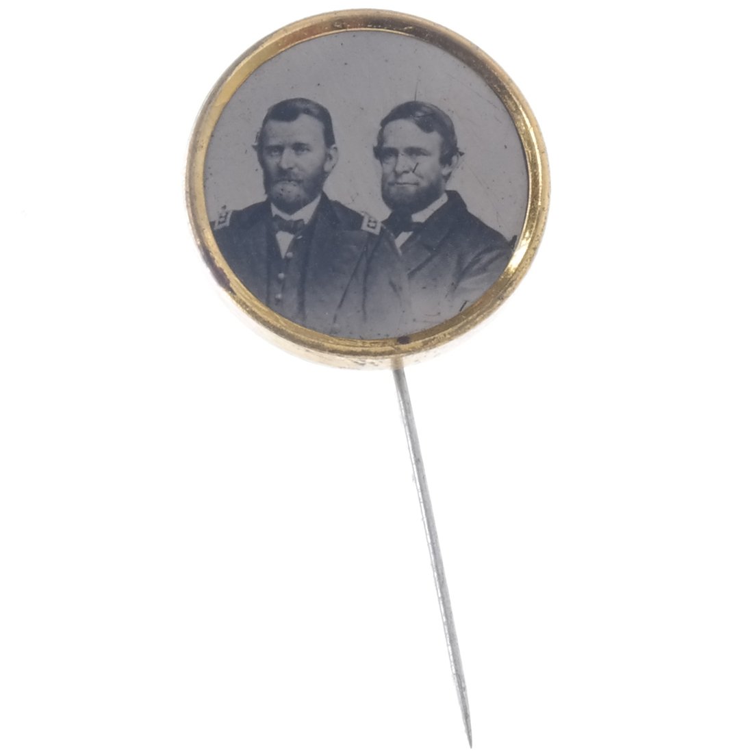 Grant & Colfax 1868 Jugate Ferrotype Stickpin (1 of 2)