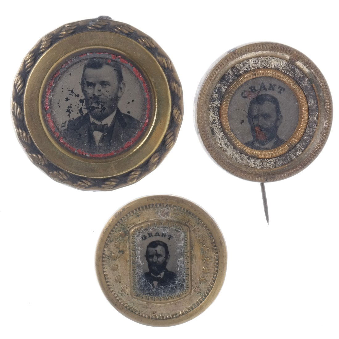 U.S. Grant Three Pinback Ferrotypes (1 of 5)