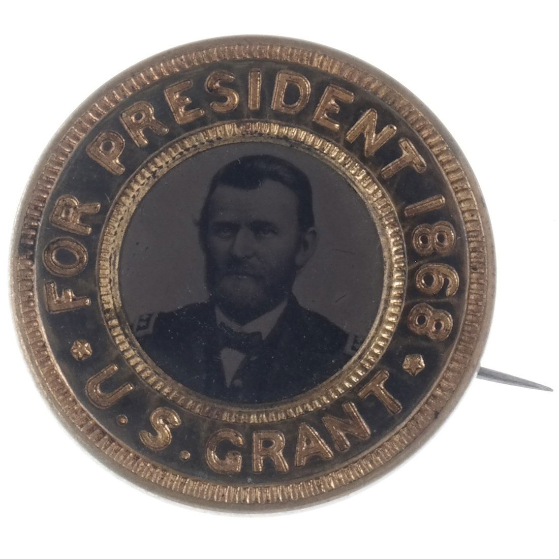 U.S. Grant 1868 Portrait Ferrotype Pinback (1 of 2)
