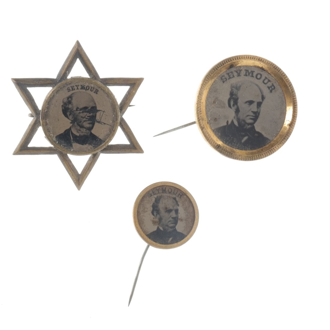 Horatio Seymour Three 1868 Ferrotype Pinbacks (1 of 5)