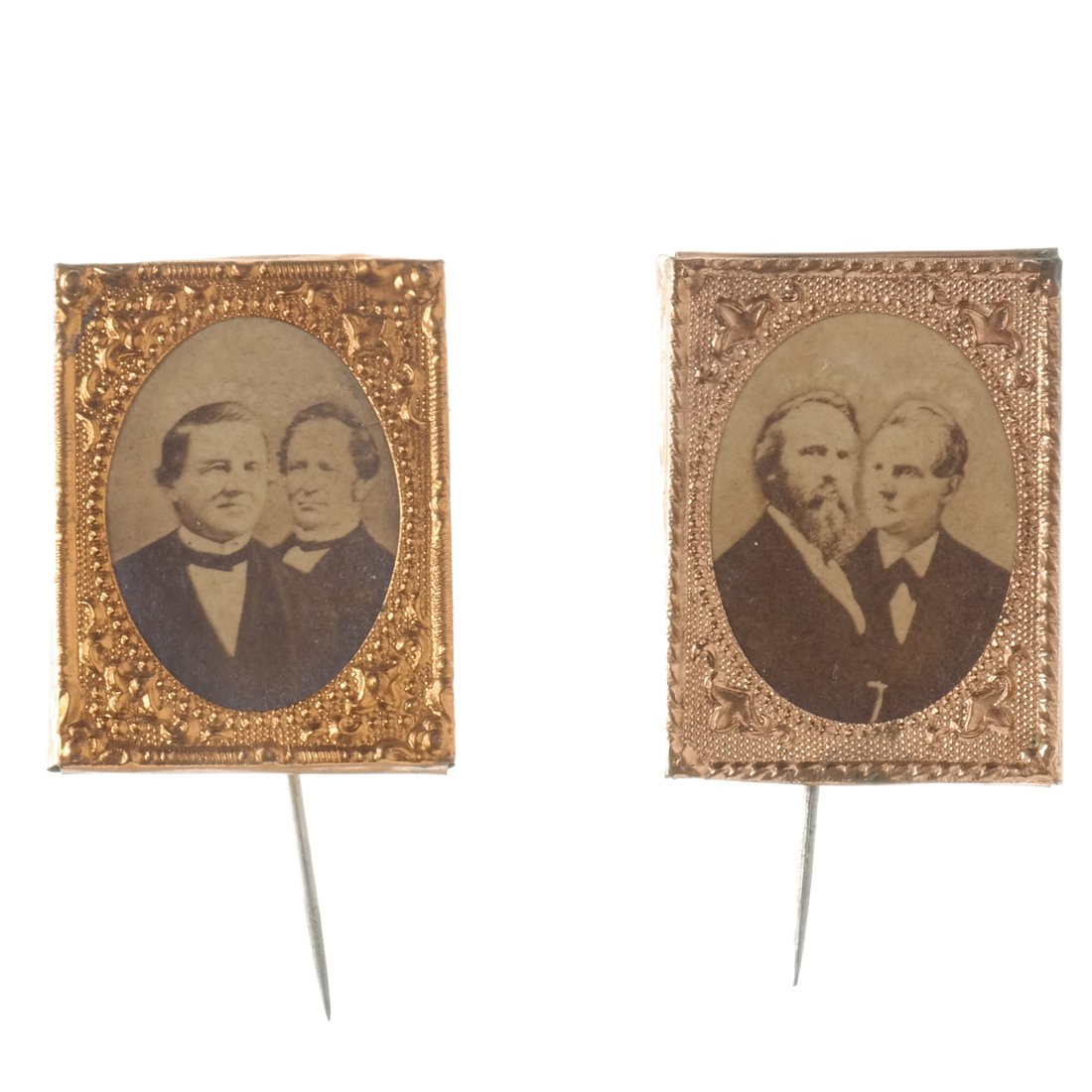 Pair of 1876 Albumen Stickpins (1 of 4)